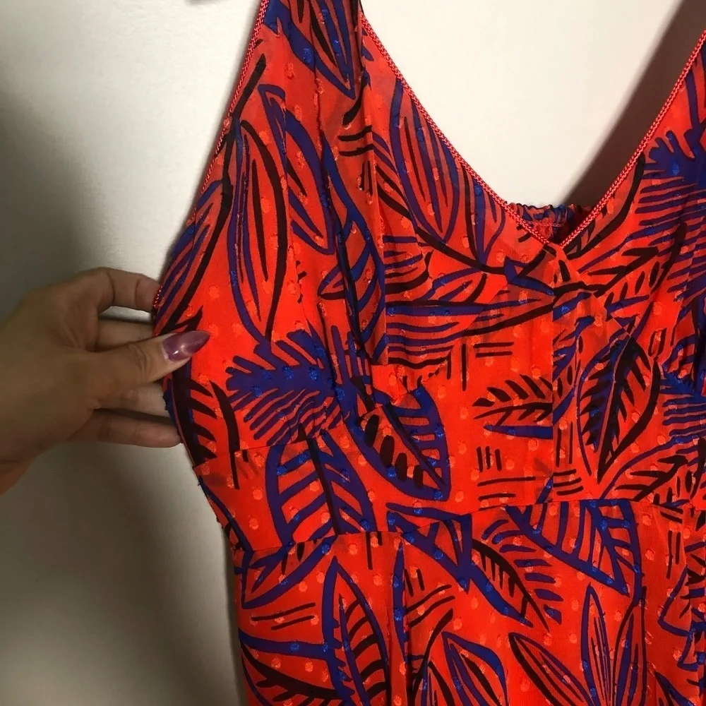 Alexis x Target Orange floral asymmetrical dress size M - Picture 5 of 11